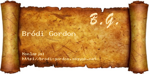 Bródi Gordon névjegykártya