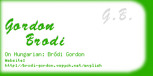 gordon brodi business card